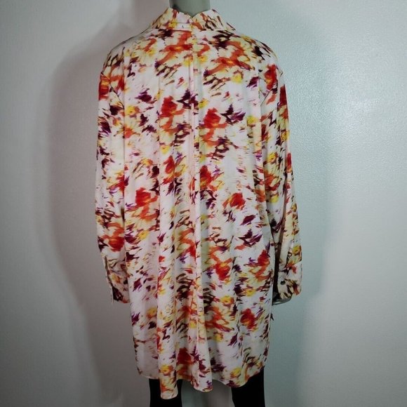Terra & Sky Top Plus Size‎ 3X 24/26W Tunic High Low Watercolor Print V-Neck NWT - Picture 3 of 7